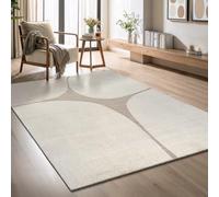 the carpet Elisa Tapis de Salon Moderne, Design géométrique, Haute densité de Poils et Doux au Toucher, Creme, 120 x 160 cm