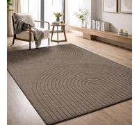 the carpet Elisa Tapis de Salon Moderne, Design géométrique, Haute densité de Poils et Doux au Toucher, Marron, 240 x 340 cm