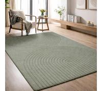 the carpet Elisa Tapis de Salon Moderne, Design géométrique, Haute densité de Poils et Doux au Toucher, Vert, 160 x 220 cm