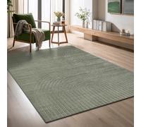 the carpet Elisa Tapis de Salon Moderne, Design géométrique, Haute densité de Poils et Doux au Toucher, Vert, 200 x 280 cm