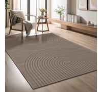 the carpet Elisa Tapis de Salon Moderne, Design géométrique, Haute densité de Poils et Doux au Toucher, Marron, 120 x 160 cm