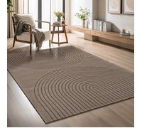 the carpet Elisa tapis de salon moderne, design géométrique, haute densité de velours et agréablement doux, Braun, 160 x 220 cm