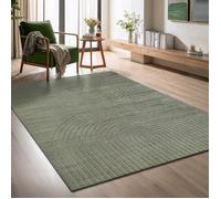 the carpet Elisa tapis de salon moderne, design géométrique, haute densité de velours et agréablement doux, Vert, 160 x 220 cm