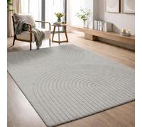 the carpet Elisa, Tapis Moderne de Salon, Design géométrique, Haute densité de Poil et agréablement Doux, Gris, 200 x 280 cm