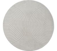 the carpet Elisa, Tapis Moderne de Salon, Design géométrique, Haute densité de Poil et agréablement Doux, Gris, 120 cm de diamètre