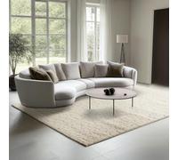 the carpet Elisa, Tapis Moderne de Salon, Design géométrique, Haute densité de Poil et agréablement Doux, crème, 80 x 150 cm