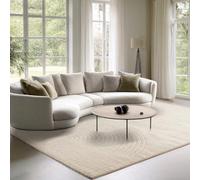 the carpet Elisa, Tapis Moderne de Salon, Design géométrique, Haute densité de Poil et agréablement Doux, crème, 120 x 160 cm