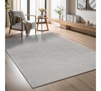 the carpet Elisa, Tapis Moderne de Salon, Design géométrique, Haute densité de Poil et agréablement Doux, Gris, 160 x 220 cm
