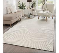 the carpet Everest - tapis salon, effet 3D, haute densité de poils et agréablement doux, Crème, 160 x 230 cm, Design - 2401