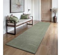 the carpet Everest - Tapis Salon Moderne à Poils Courts avec Effet de Haut en Bas, Effet 3D, Haute densité de Poils et agréablement Doux, Vert, 80 x 300 cm
