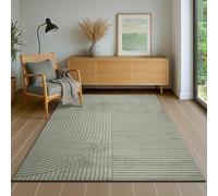 the carpet Everest - Tapis Salon Moderne à Poils Courts avec Effet de Haut en Bas, Effet 3D, Haute densité de Poils et agréablement Doux, Vert, 300 x 400 cm