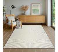 the carpet Everest - Tapis Salon Moderne à Poils Courts avec Effet de Haut en Bas, Effet 3D, Haute densité de Poils et agréablement Doux, crème, 140 x 200 cm