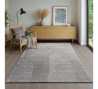 the carpet Everest - Tapis Salon Moderne à Poils Courts avec Effet de Haut en Bas, Effet 3D, Haute densité de Poils et agréablement Doux, Gris, 120 x 170 cm