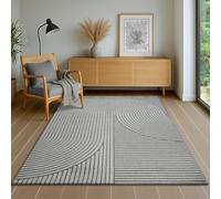 the carpet Everest - Tapis Salon Moderne à Poils Courts avec Effet Haut-Bas, Effet 3D, Haute densité de Poils et agréablement Doux, Design Panglao, crème, 120 x 170 cm