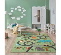 the carpet Happy Life chambre d'enfant, tapis pour enfant, tapis de jeuVert, 80 x 150 cm, D15