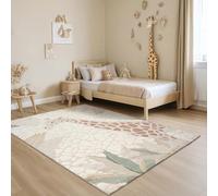 the carpet Jungle Kids Tapis pour Chambre d'enfant, Tapis pour Enfant, Effet 3D, Facile à Entretenir, résistant, Girafe, 160 x 230 cm