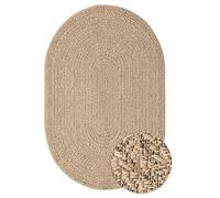 the carpet Kansas - Tapis d'extérieur Robuste au Look Naturel de Jute, résistant aux intempéries, Convient pour la terrasse et Le Jardin, 140 x 200 cm Oval