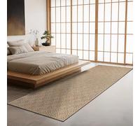 the carpet Kansas - Tapis intérieur Confortable et élégant pour Salon, Chambre ou Couloir, Doux et Chaleureux, Style Jute Naturel, également adapté pour l’extérieur, Losange, 60 x 180 cm