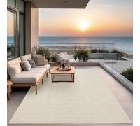 the carpet Kansas - Tapis intérieur Confortable et élégant pour Salon, Chambre ou Couloir, Doux et Chaleureux, Style Jute Naturel, également adapté pour l’extérieur, Crème 200 x 290 cm