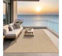 the carpet Kansas - Tapis pour l'intérieur et l'extérieur Robuste au Look Naturel de Jute, résistant aux intempéries, Convient pour la terrasse et Le Jardin, 140 x 200 cm