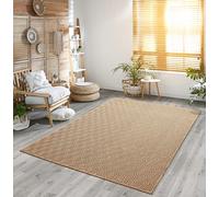 the carpet Kansas - Tapis pour l'intérieur et l'extérieur Robuste au Look Naturel de Jute, résistant aux intempéries, Convient pour la terrasse et Le Jardin, Losange, 200 x 290 cm