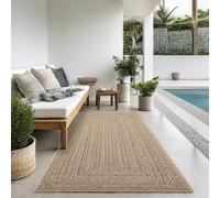 the carpet Kansas - Tapis pour l'intérieur et l'extérieur Robuste au Look Naturel de Jute, résistant aux intempéries, Convient pour la terrasse et Le Jardin, 80 x 250 cm