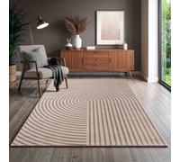 the carpet Knight Tapis de Salon de Luxe à Poils Courts Doux au Toucher, Effet 3D et détails Brillants raffinés dans Une Structure très Profonde, Marron, 240 x 340 cm