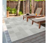 the carpet Lagos Tapis d'extérieur Robuste, Moderne, résistant aux intempéries et aux UV, adapté pour Le Balcon, la terrasse et Le Jardin d'hiver, tissé à Plat, Multi 1, 60 x 110 cm