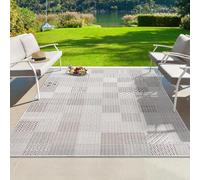 the carpet Lagos Tapis d'extérieur Robuste, Moderne, résistant aux intempéries et aux UV, adapté pour Le Balcon, la terrasse et Le Jardin d'hiver, tissé à Plat, Crème 1, 80 x 150 cm
