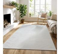 the carpet Lima Tapis Design Durable et écologique, Doux & Facile d’Entretien, Effet 3D, Lavable, Velours en 100% Polyester recyclé, crème, 120 x 170 cm