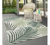 the carpet Machka Tapis de Cuisine Robuste tissé à Plat Motif Floral Idéal pour la Cuisine et la Salle à Manger Plat extérieur Palmier 120 x 170 cm
