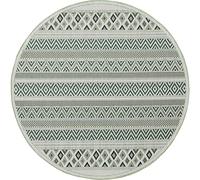 the carpet Machka Tapis résistant tissé à Plat Motif Floral Idéal pour la Cuisine et la Salle à Manger Tapis Plat d'extérieur Vert 160 x 160 cm