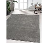 the carpet Marley, Tapis Élégant de Designer, Tapis de Salon, À Poils Courts, Doux, Facile d'entretien, Élégant, Uni, Anthracite, 160 x 230 cm