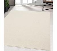 the carpet Marley, Tapis Élégant de Designer, Tapis de Salon, À Poils Courts, Doux, Facile d'entretien, Élégant, Uni, Crème, 120 x 170 cm