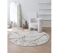 the carpet Mila Tapis Moderne Dense à Poils Courts, Salon, Chambre à Coucher, Brillance élégante, Fibre Brillante, Effet très Profond, Effet de Flash, Gris, 200 cm Rund