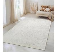 the carpet Mila Tapis Moderne Dense à Poils Courts, Salon, Chambre à Coucher, Brillance élégante, Fibre Brillante, Effet très Profond, Creme, 80 x 150 cm