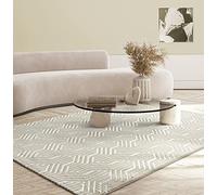 the carpet Mila Tapis Moderne Dense à Poils Courts, Salon, Chambre à Coucher, Brillance élégante, Fibre Brillante, Effet très Profond, Creme, 120 x 170 cm