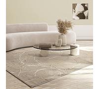 the carpet Mila Tapis Moderne Dense à Poils Courts, Salon, Chambre à Coucher, Brillance élégante, Fibre Brillante, Effet très Profond, Effet de Flash, Beige Or, 200 x 290 cm