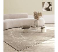 the carpet Mila Tapis Moderne Dense à Poils Courts, Salon, Chambre à Coucher, Brillance élégante, Fibre Brillante, Effet très Profond, Effet de Flash, Beige Or, 140 x 200 cm
