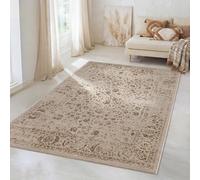 the carpet Mila Tapis Moderne Dense à Poils Courts, Salon, Chambre à Coucher, Brillance élégante, Fibre Brillante, Effet très Profond, Beige, 120 x 170 cm