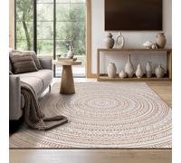 the carpet Mistra - Tapis d’intérieur Moderne, Durable et Facile à Nettoyer, idéal pour Salon, Cuisine ou Salle à Manger, utilisable Aussi en extérieur, Mandala Nature, 200 x 280 cm