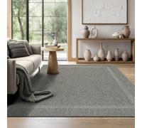 the carpet Mistra - Tapis d’intérieur Moderne, Durable et Facile à Nettoyer, idéal pour Salon, Cuisine ou Salle à Manger, utilisable Aussi en extérieur, Anthracite Bordure, 120 x 170 cm