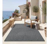 the carpet Mistra - Tapis d’intérieur Moderne, Durable et Facile à Nettoyer, idéal pour Salon, Cuisine ou Salle à Manger, utilisable Aussi en extérieur, Anthracite, 80 x 150 cm