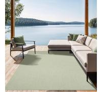 the carpet Mistra Tapis résistant tissé Plat Design Moderne idéal pour la Cuisine et la Salle à Manger Couleurs Tendance Ultra Plat Extérieur Vert 240 x 340 cm