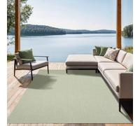 the carpet Mistra Tapis résistant tissé Plat Design Moderne idéal pour la Cuisine et la Salle à Manger Couleurs Tendance Extra Plat également pour l'extérieur Vert 80 x 200 cm