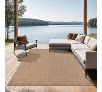 the carpet Mistra Tapis résistant tissé Plat Design Moderne idéal pour la Cuisine et la Salle à Manger Couleurs Tendance Extra Plat également pour l'extérieur, Naturel, 80 x 150 cm