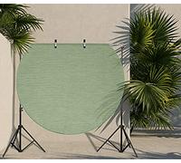the carpet Mistra Tapis résistant tissé Plat Design Moderne idéal pour la Cuisine et la Salle à Manger Couleurs Tendance Ultra Plat Extérieur Vert 160 cm Ronde