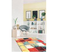 the carpet Monde Deluxe Tapis de Salon à Poils Courts, Multicolore, 80 x 150 cm, D40