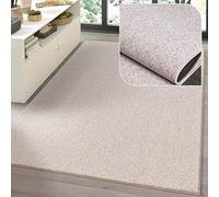 The Carpet Natal Tapis moderne uni pour salon, cuisine, tufting, poils courts robustes avec dos en feutre, doux et facile à nettoyer, beige, 200 x 290 cm