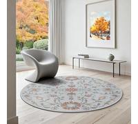 the carpet Palma - Tapis d'extérieur, résistant aux intempéries & aux UV, Convient pour l'intérieur et l'extérieur, Creme, 120 x 120 cm Rond